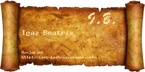 Igaz Beatrix névjegykártya